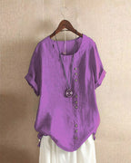 Adeline | Short Sleeve Round Neck Blouse