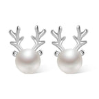 Reindeer Pearl Stud Earrings