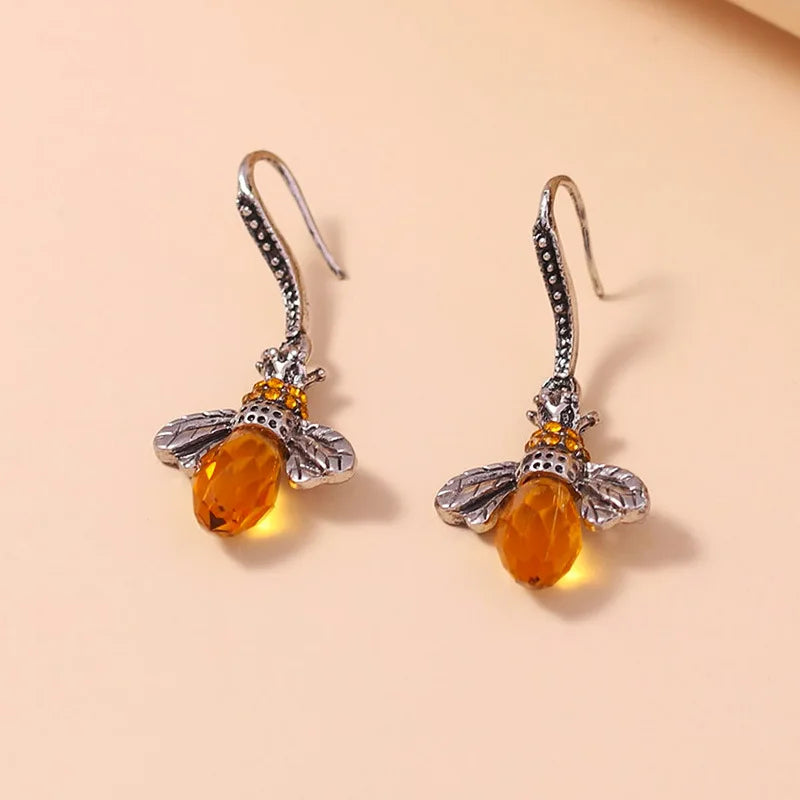Vintage Bee Necklace & Earring Set