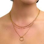 Cordelia | Gold Open Circle Three Row Necklace