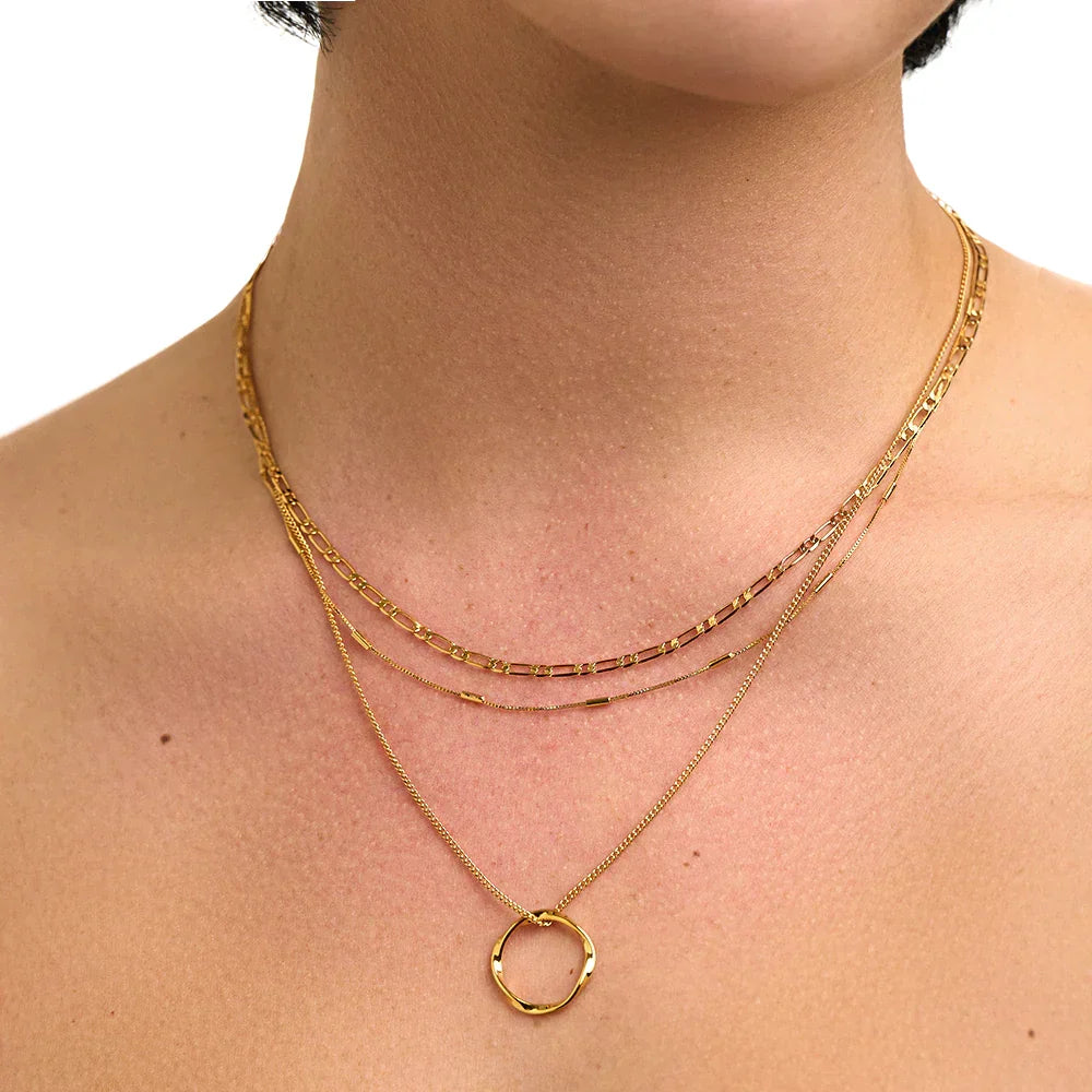 Ursule | Triple-Row Open Circle Necklace