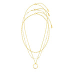 Open Circle Three-Row Necklace | White Gold