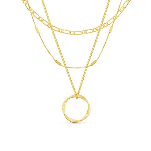 Celeste | Three-Row Circle Necklace