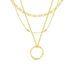 Maya | Open Circle Three Row Necklace