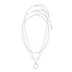 Open Circle Three-Row Necklace | White Gold