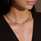 Araminta | Gold Flat Link Curb Chain Necklace