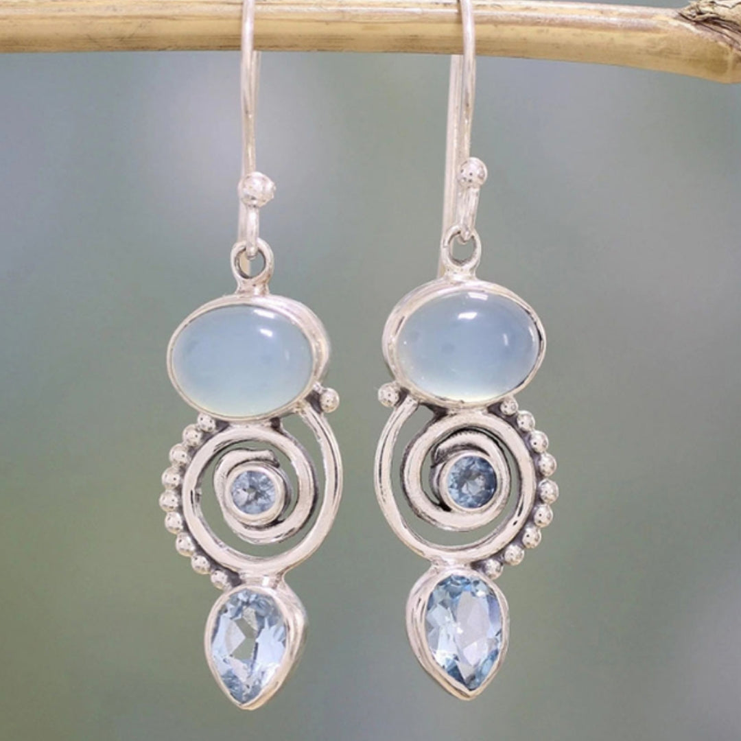 Nova | Silver Moonstone Earrings