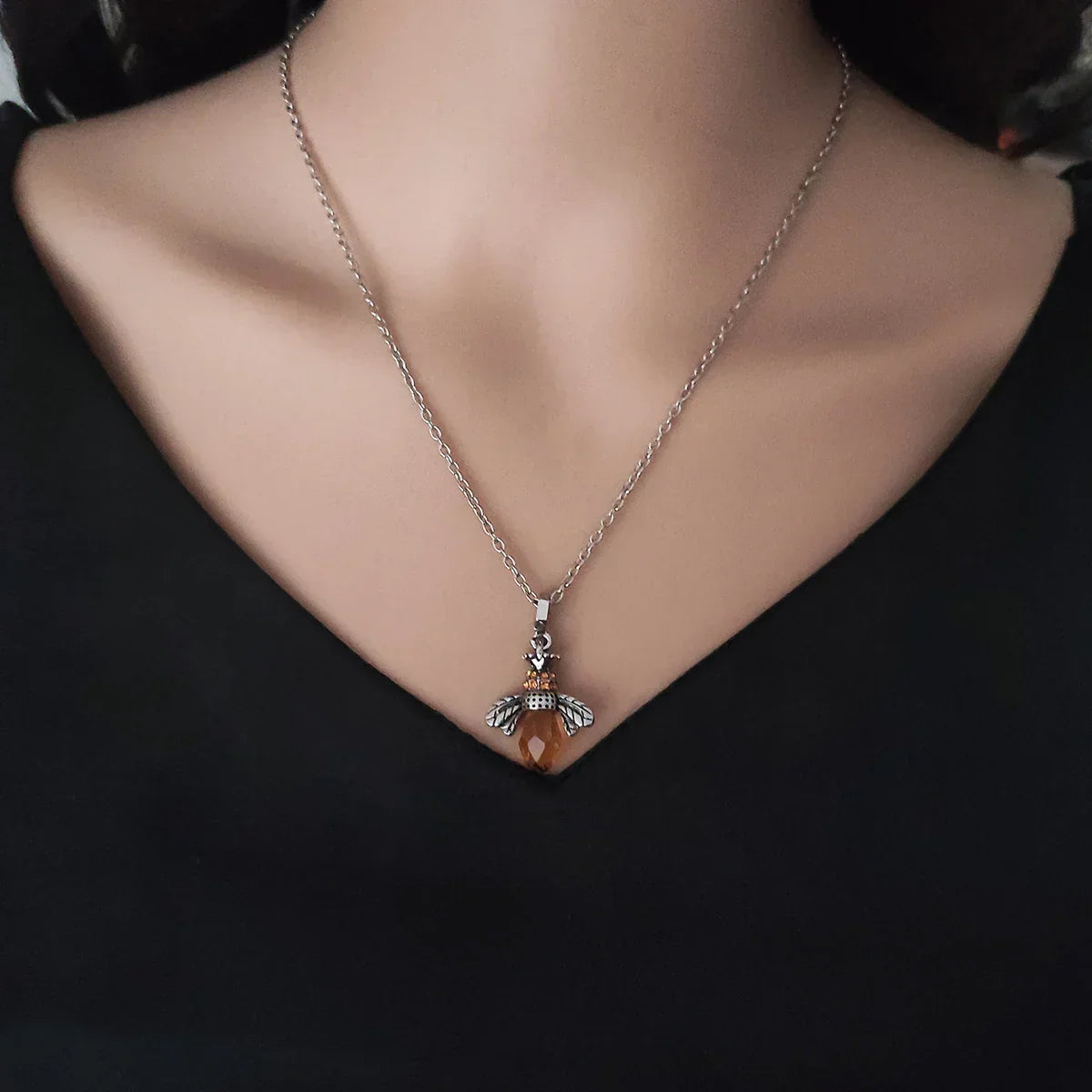 Vintage Bee Necklace & Earring Set