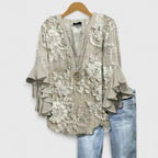 Seraphina | Elegant Ruffle Sleeve Floral Blouse