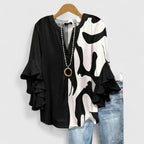 Seraphina | Elegant Ruffle Sleeve Floral Blouse
