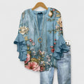 Seraphina | Elegant Ruffle Sleeve Floral Blouse