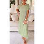 Pauline | Elegant Mid Sleeve Long Maxi Dress
