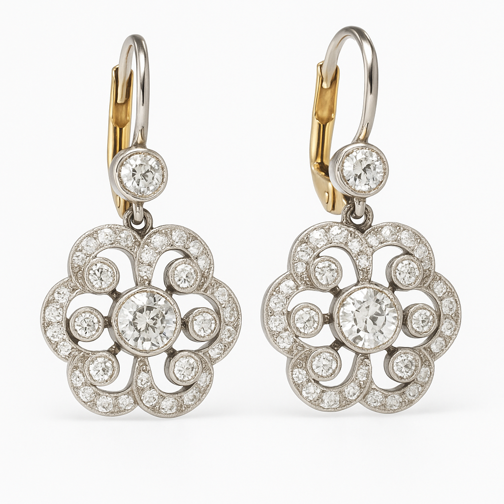 Oriane | Gold Crystal Mandala Earrings