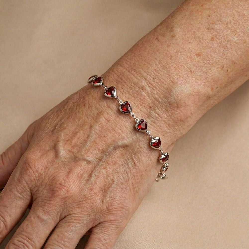 Maia | Ruby Silver Bracelet