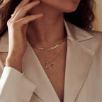 Flat Link Curb Chain Necklace | White Gold