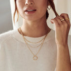 Cordelia | Gold Open Circle Three Row Necklace