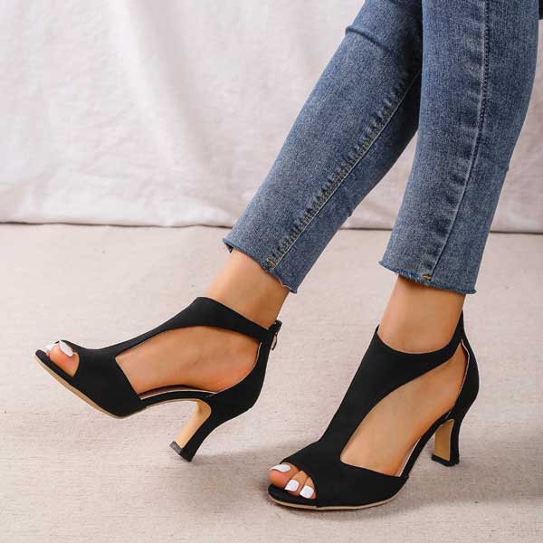 Velma | Elegant Orthopedic Open Toe Heels