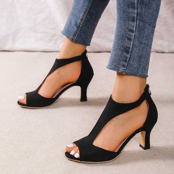 Velma | Elegant Orthopedic Open Toe Heels
