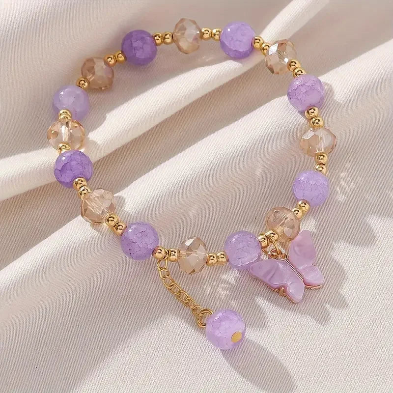 Beautiful Butterfly Beads Stretch Bracelet
