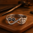 Paw Ring with Zirconia, Heart and Infinity Design