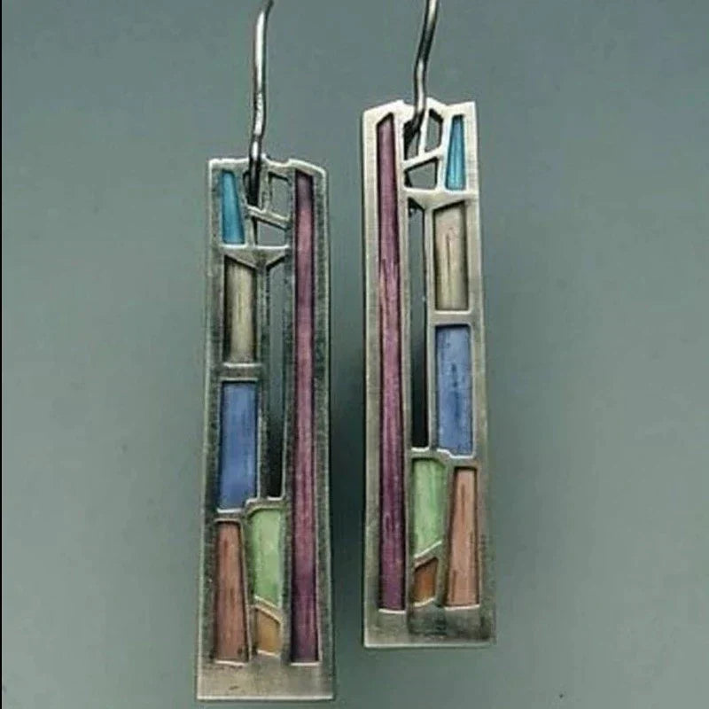 Jocasta | Vintage Colourful Silver Earrings