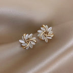 Elegant Stud Earrings in Gold and Silver
