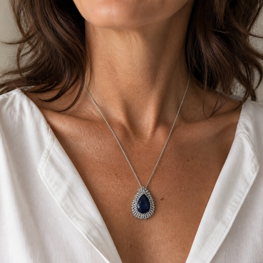 Gemma | Crystal Teardrop Pendant Necklace