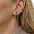 Esme | Princess Cut Blue Drop Earrings