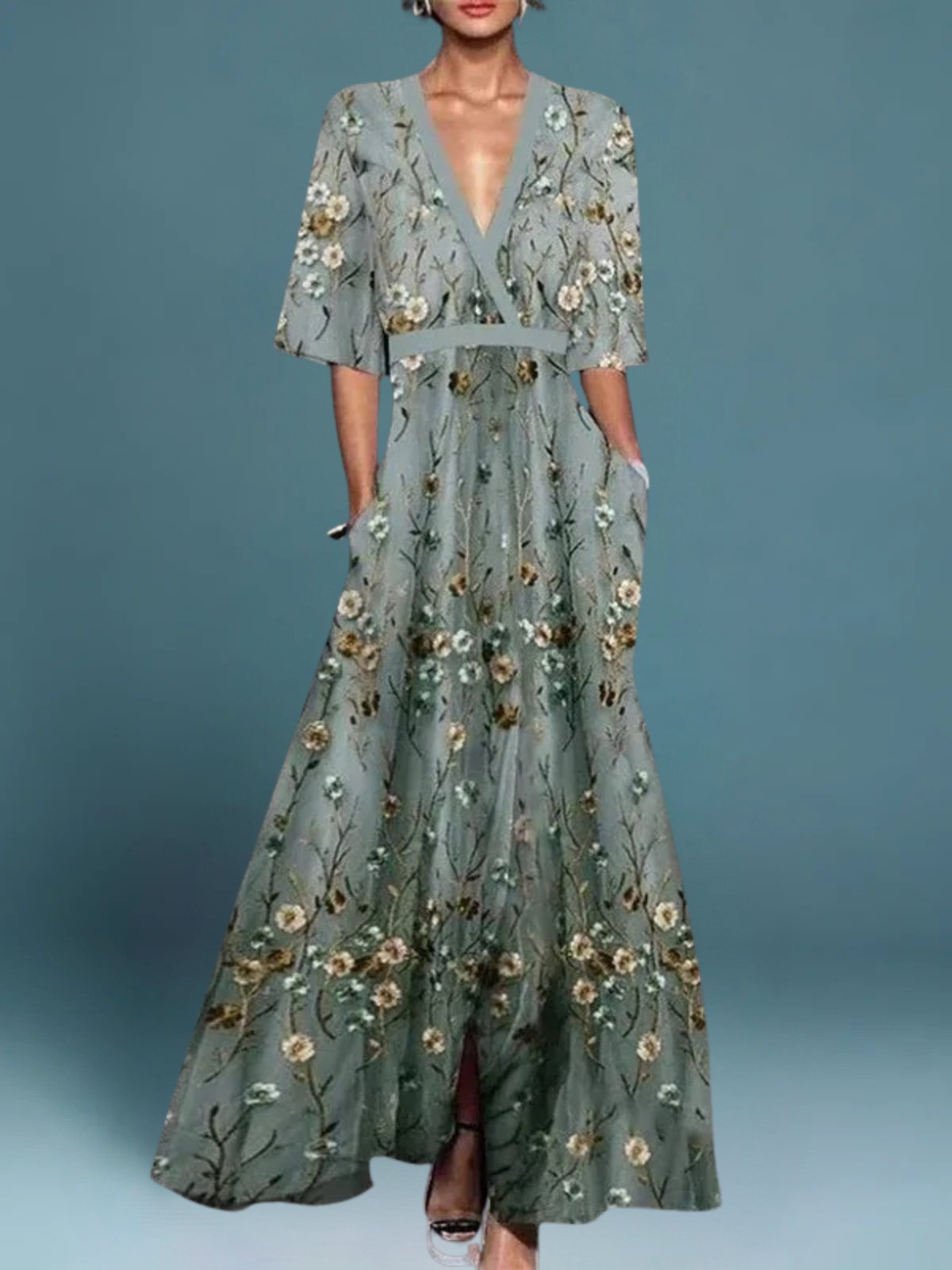 Felicity | Elegant Floral Long Dress