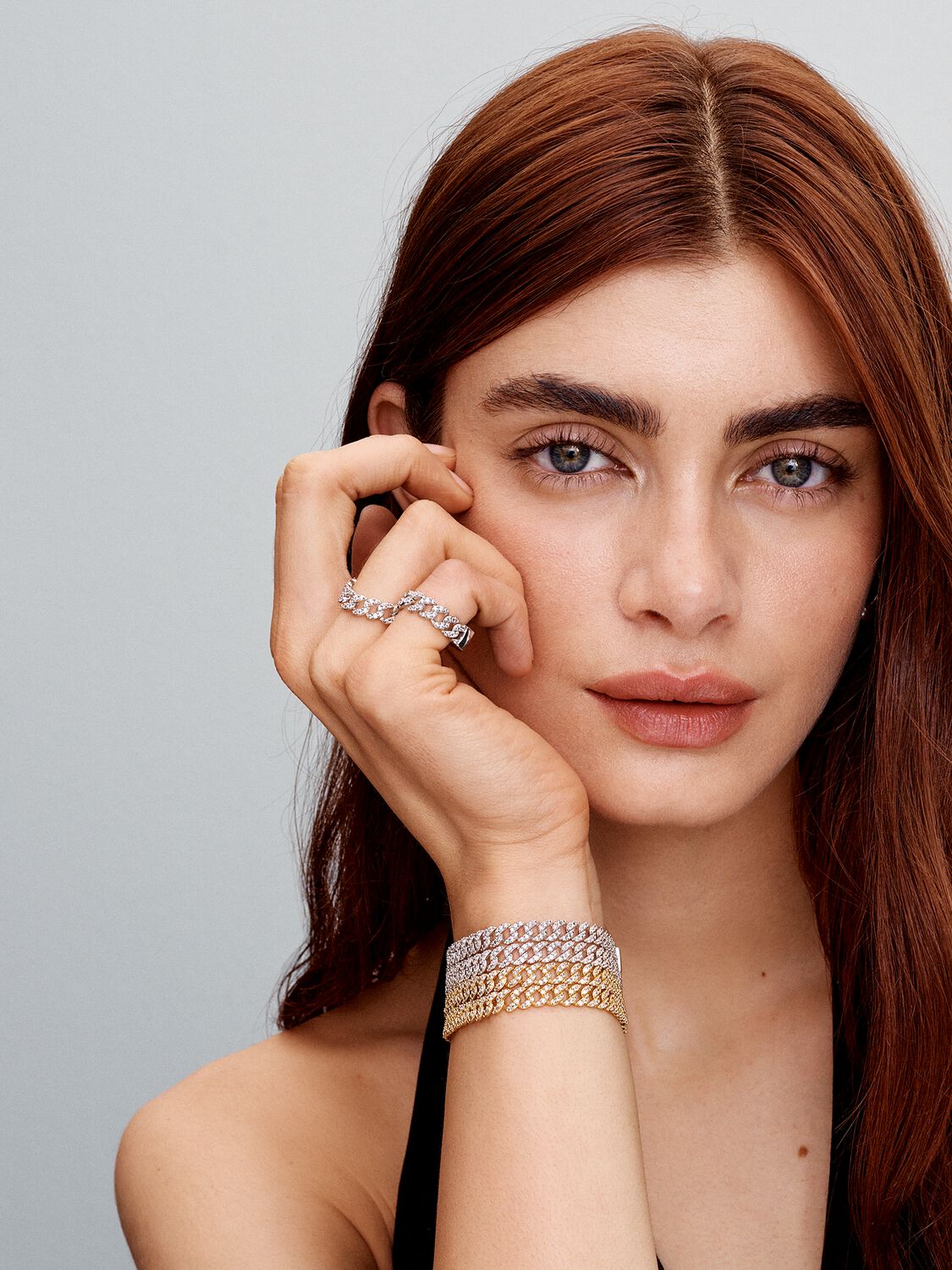 Morwenna | Gold Pavé Cuban Bracelet