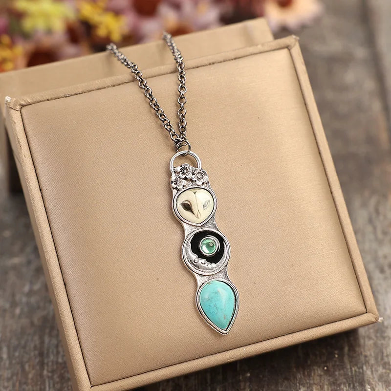 Owl Wisdom | Turquoise Necklace
