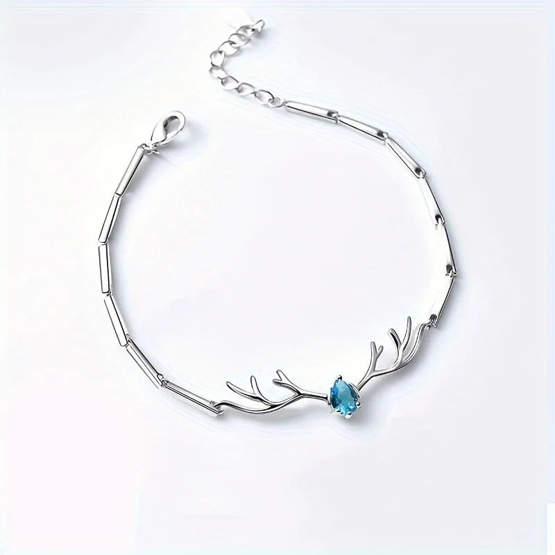 Antler Heart Bracelet with Cubic Zirconia