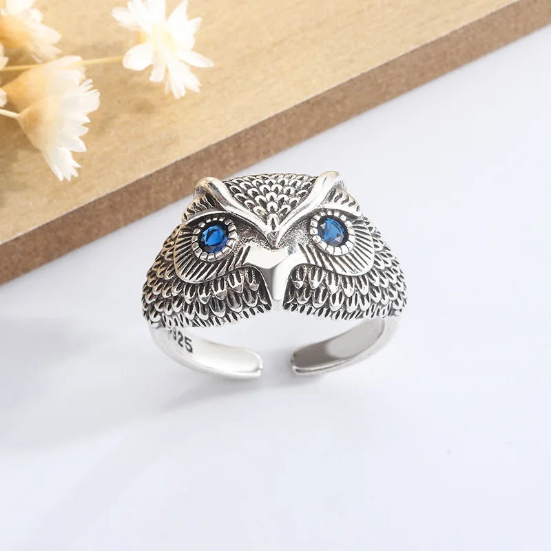 Owl Ring in Sterling Silver