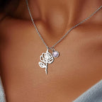 Birth Flower | Birthstone Necklace