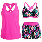 Laura | Sporty Three-Piece Tankini Set with Pockets