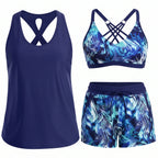 Laura | Sporty Three-Piece Tankini Set with Pockets