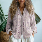 Verena | Elegant Vintage Leaf Print Shirt