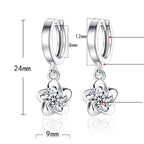 Silver Earrings with Purple and White Zirconia