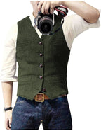 Arthur | Classic Herringbone Tweed Waistcoat