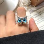 Blue Eyes Cat Ring