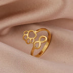 Adjustable Infinity Paw Ring
