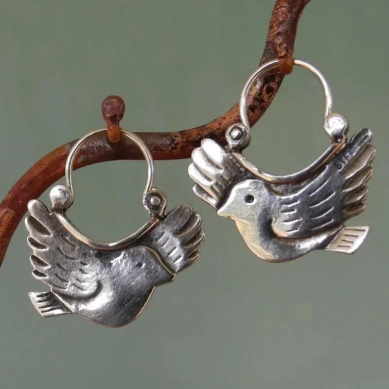 Boho bird-inspired earrings
