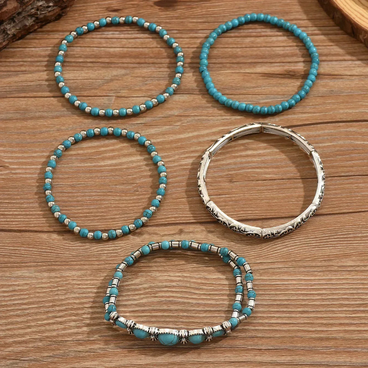Ghislaine | Turquoise Bead Bracelet Set
