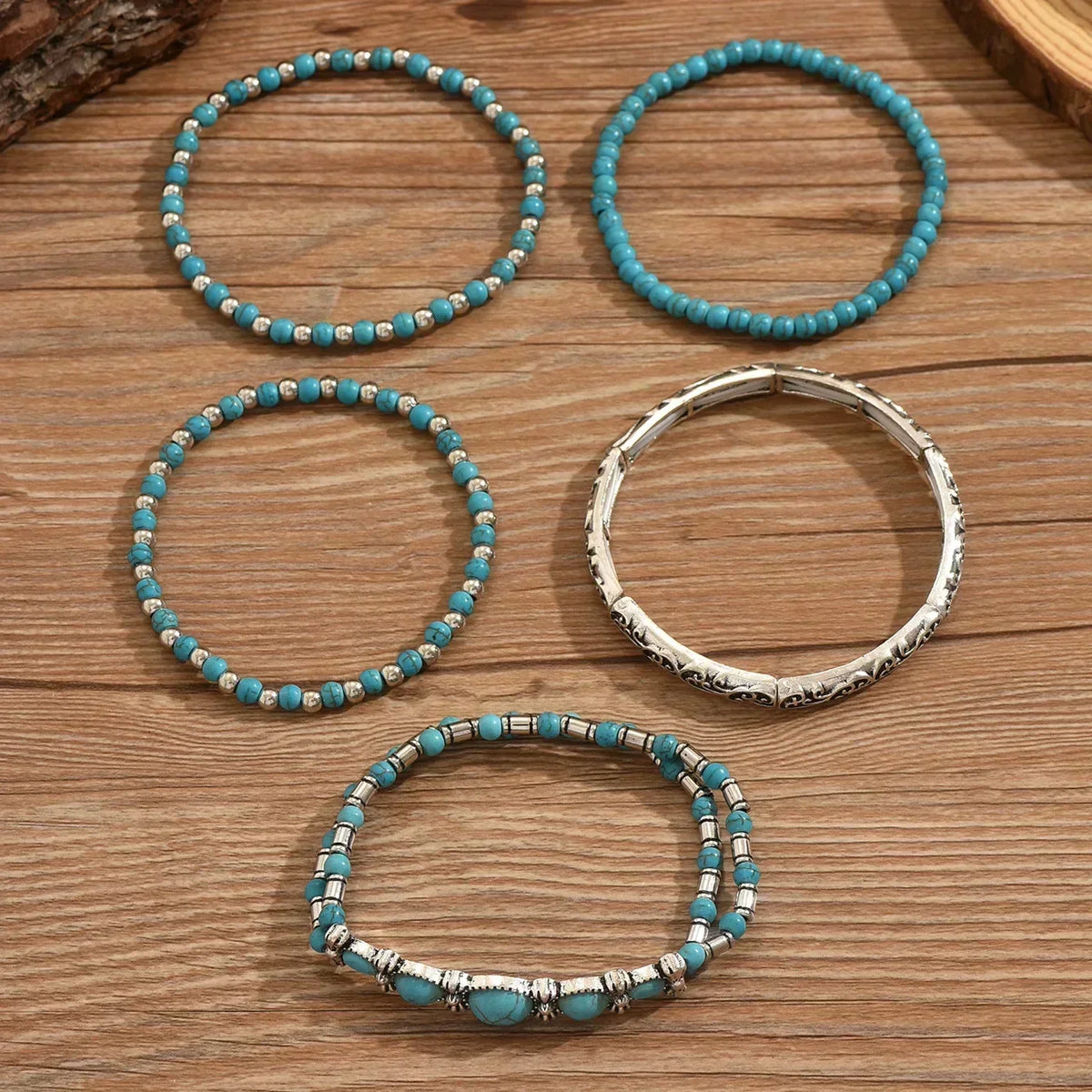 Bracelet Set with Turquoise Beads