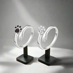 925 Sterling Silver Adjustable Ring with Hand and Paw Print
