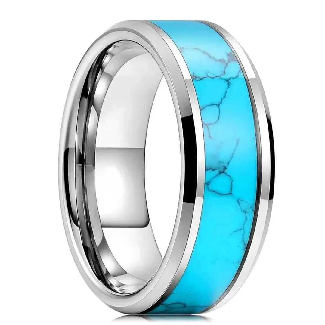 Olwen | Turquoise Silver Inlay Ring