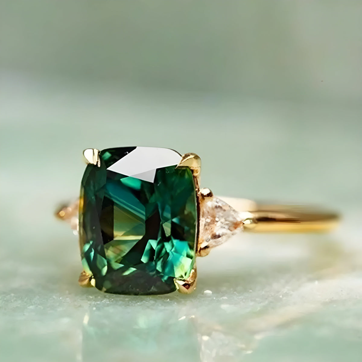 Willow | Elegant Square Emerald Ring