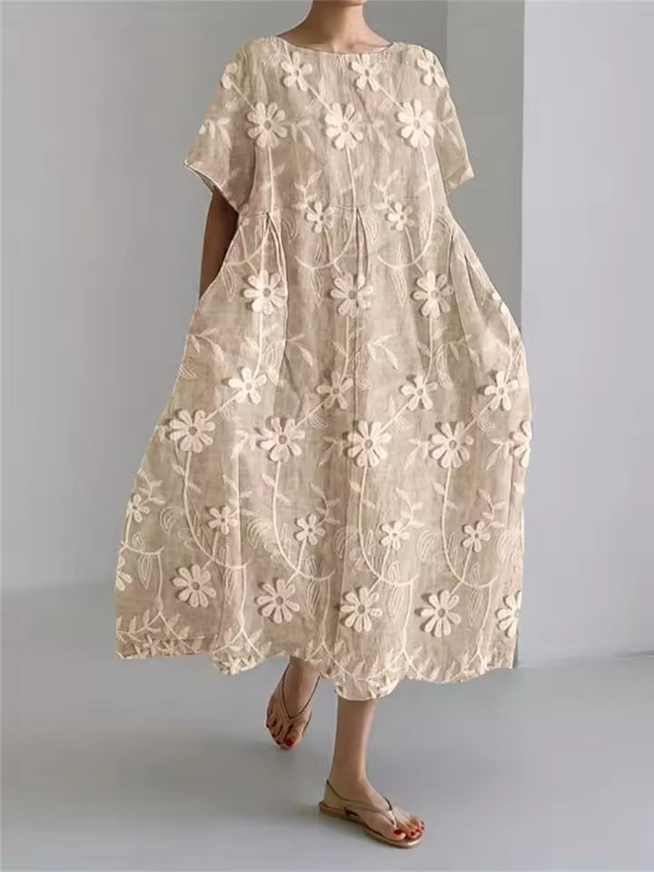 Fenella | Elegant Loose Round Neck Dress
