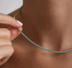 Megan | Turquoise Gold Tennis Necklace