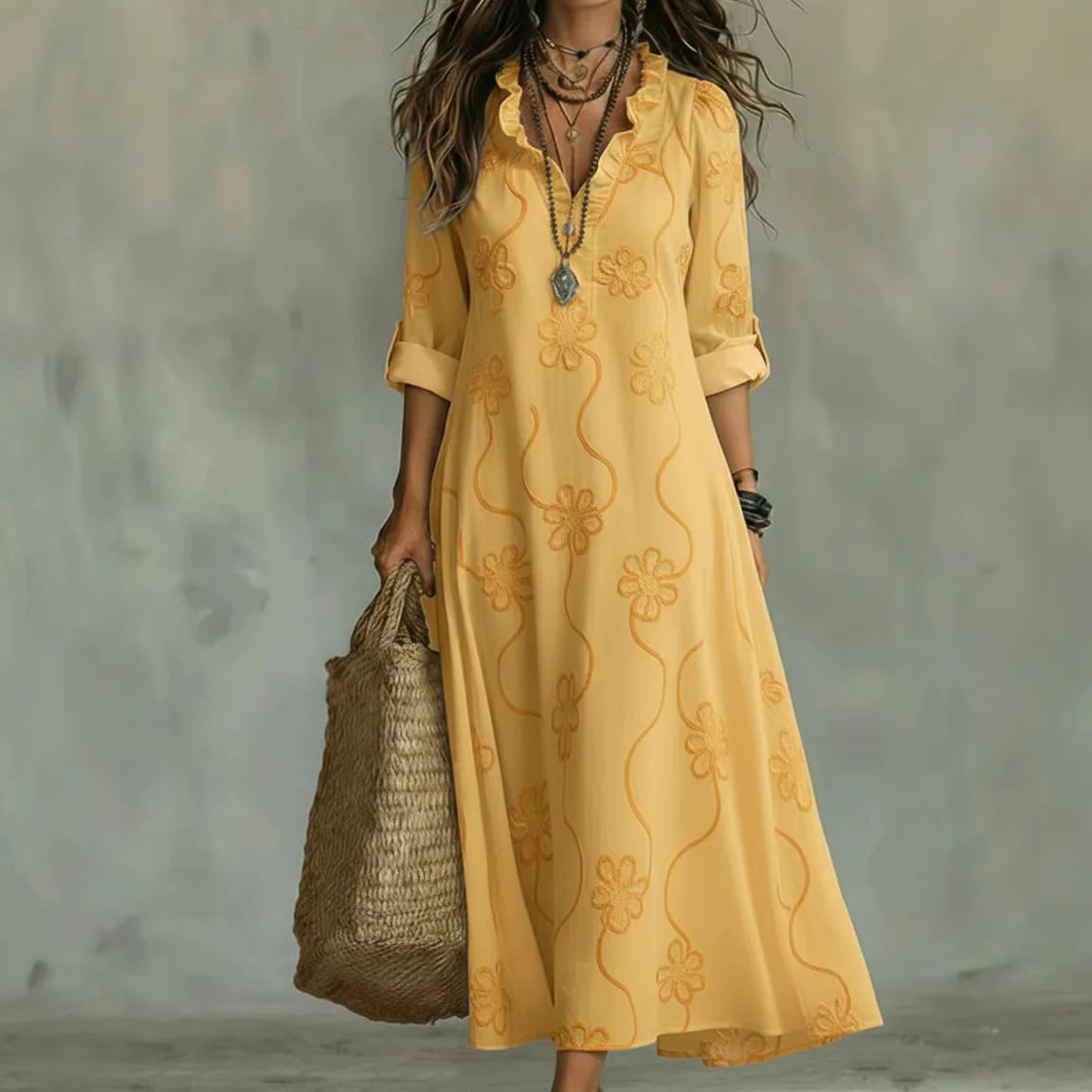 Alison | Floral Summer Dress that Hides the Belly